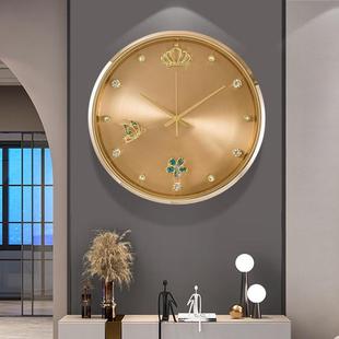 轻奢时尚创意客厅钟表网红餐桌挂墙时钟现代简约圆形静音石英钟