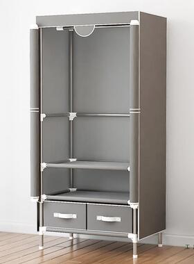 简易衣柜结实耐用防尘单人布衣柜出租房屋家用卧室宿舍收纳挂衣橱