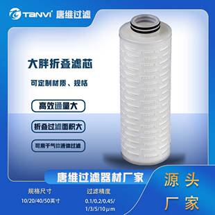 唐维高截留率大胖PP折叠滤芯过滤器生产制造