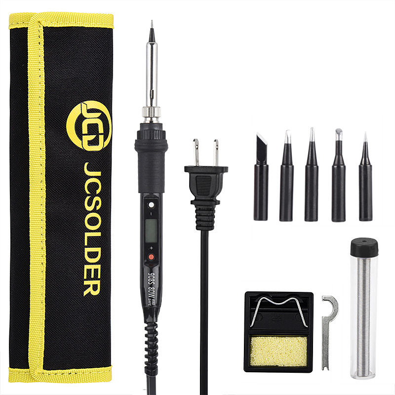 金瓷电烙铁套装助焊烙铁工具包908S80W液晶调温网袋烙铁头