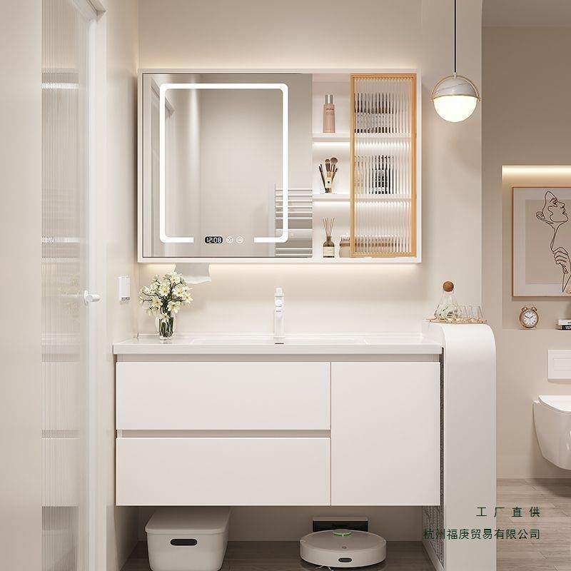 奶油风现代简约浴室柜一体盆陶瓷卫生间洗脸手盆柜组合洗漱洗手台,纺织面料/辅料/配套,纺织机械配件,淘宝优惠券,粉丝福利购,淘宝优惠卷