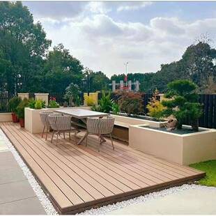 二代共挤塑木地板室外公园栈道户外园林景观木塑地板wpc塑木板