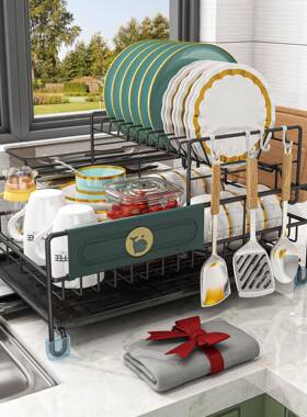 家用碗碟架不锈钢厨房沥水架置物架收纳架砧板架K002-B