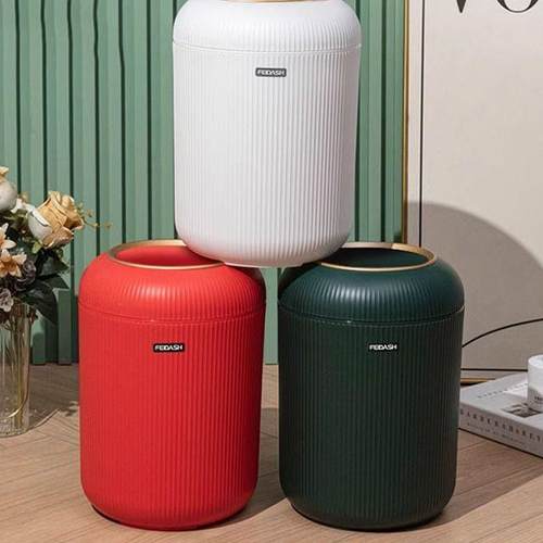 高颜值轻奢风垃圾桶家用客厅厨房卧室国潮桌面塑料大容量纸篓