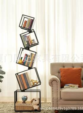 5层书架高大的黑色书架书架书柜现代书籍存储架CD书籍创意家具