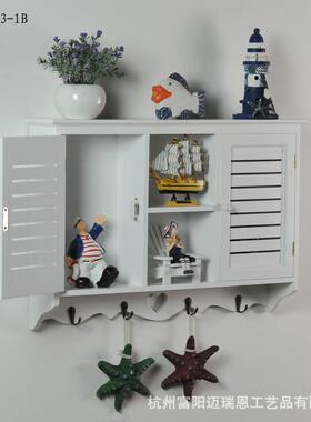 地中海蓝色百叶窗收纳柜挂壁柜壁储物柜置物架MA14063