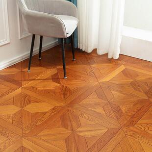 拼花地板工程家装用环保无缝安装免钉面胶免龙骨实木多层复合地板