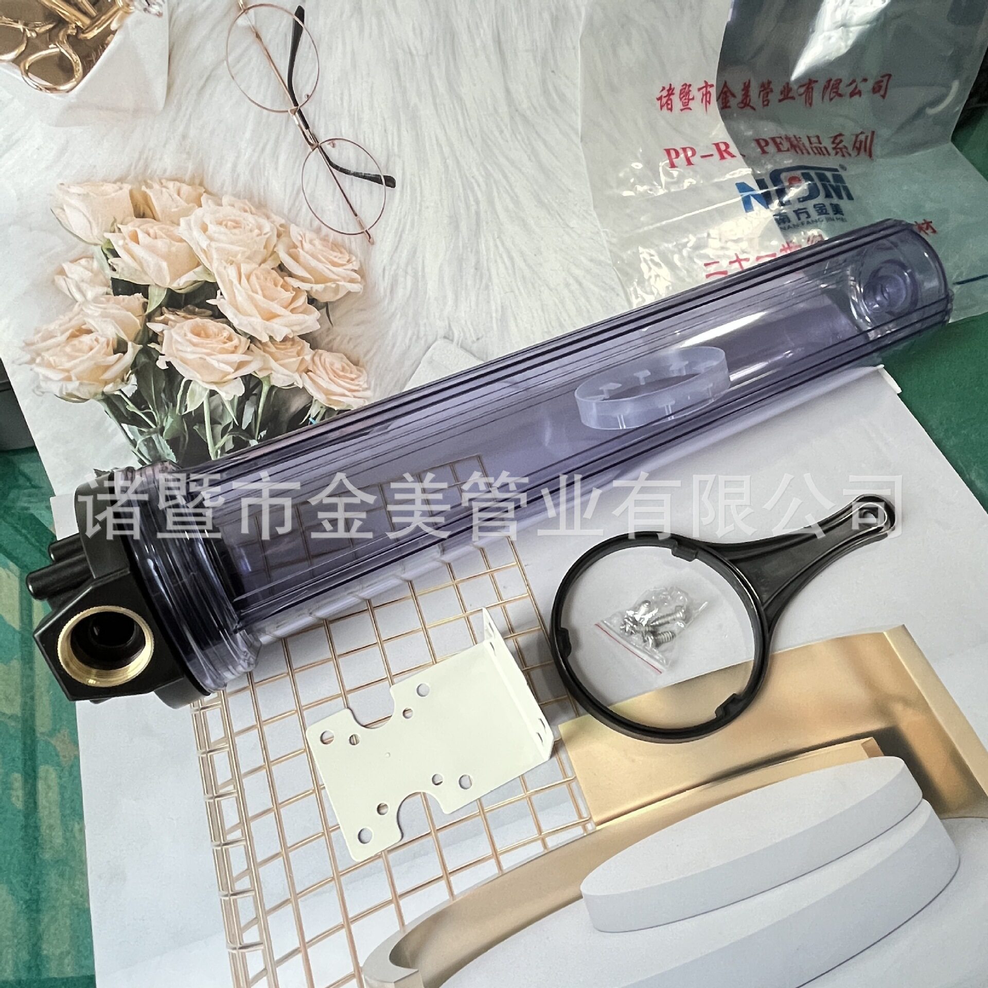 新20寸透明大胖滤瓶大流量全屋中央管道前置过滤器4分6分1寸铜口