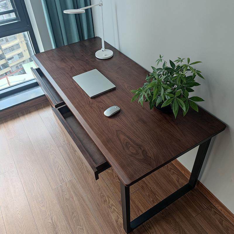 实木樱桃木极简铁艺电脑桌抽屉黑胡桃木学生家用学习桌办公桌书桌,纺织面料/辅料/配套,纺织机械配件,淘宝优惠券,粉丝福利购,淘宝优惠卷