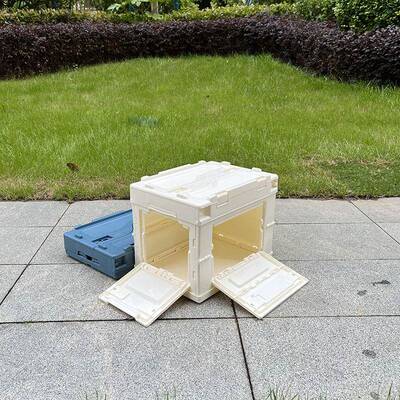 日式20LGGW双开折叠箱小号居家塑料门折叠收纳储物箱户外侧箱露营