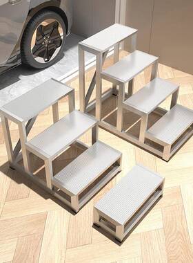 铝合踏步梯加宽凳楼梯仓库金台梯阶登梯超市摆货VGJ高三四步踏台