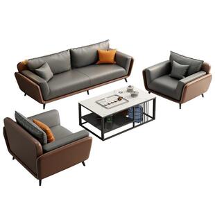 办公985室沙会发轻奢接洽谈待简室商务客区现代约茶几组合