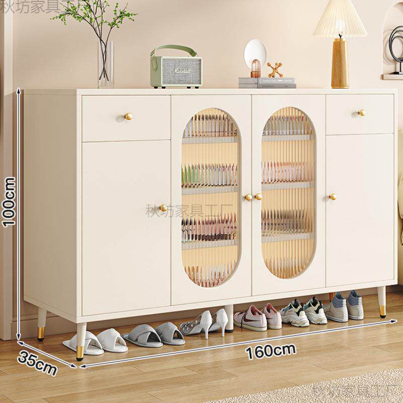 奶油风鞋柜入柜户玄关柜收42209纳架体家用一法餐边柜大容量储物
