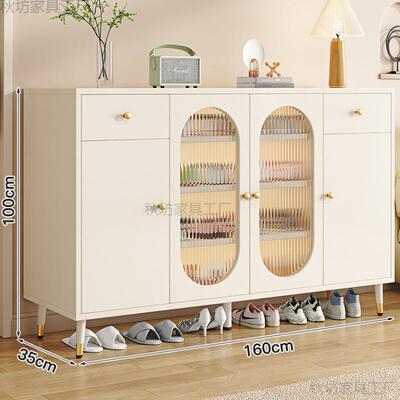 奶油风鞋柜入柜户玄关柜收42209纳架体家用一法餐边柜大容量储物