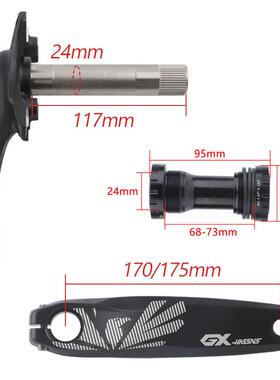 盘HASNS山地自行车GX中T空一体牙加宽曲柄改装正负齿单S盘32T3HAG