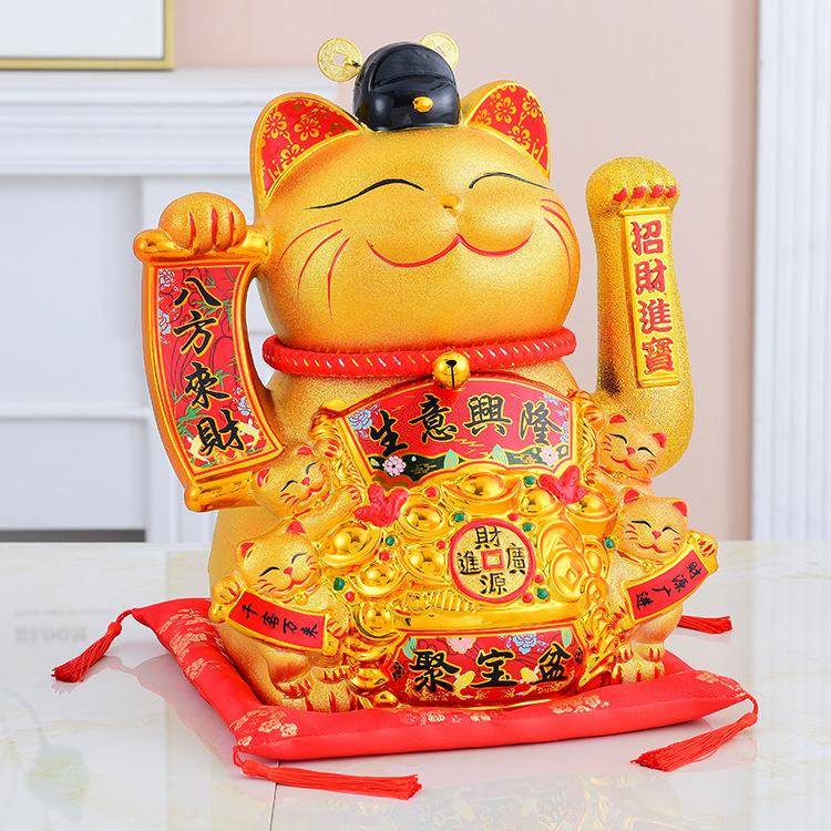 陶瓷金色店招财VDZ猫电动摇手铺开礼摆件八方来财自品动摆手发业