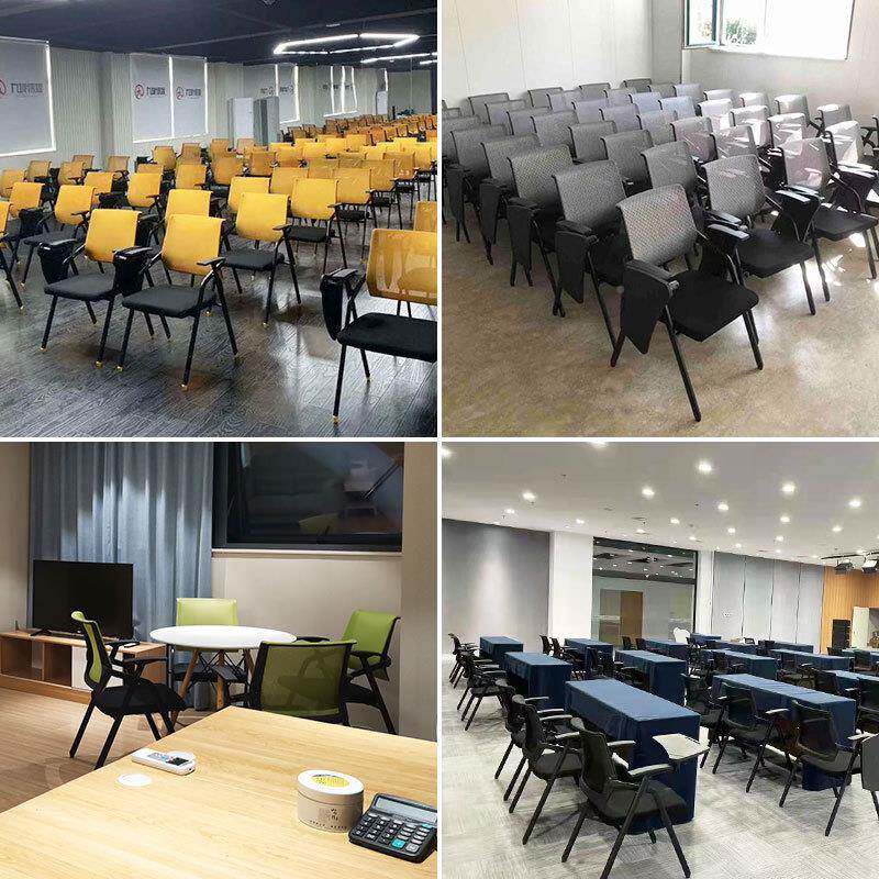 会议培桌训椅带写字体板室教室椅子折叠会议椅子培训机构带桌板椅