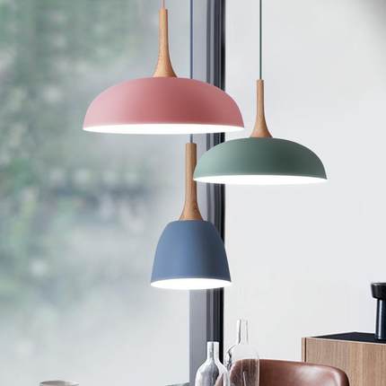 北欧吧约创意餐厅MD-01-60台铝材吊灯现代简咖啡厅酒吧客厅铝材木