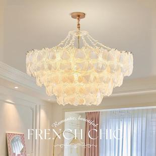 法式奶油风吊灯灯创意349个性主客高厅级感卧室吧台主灯公房轻奢