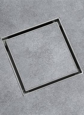 HIDEEP形地漏可放HJL瓷砖10*1隐00m0m拉丝/黑色/金/色灰色不锈钢