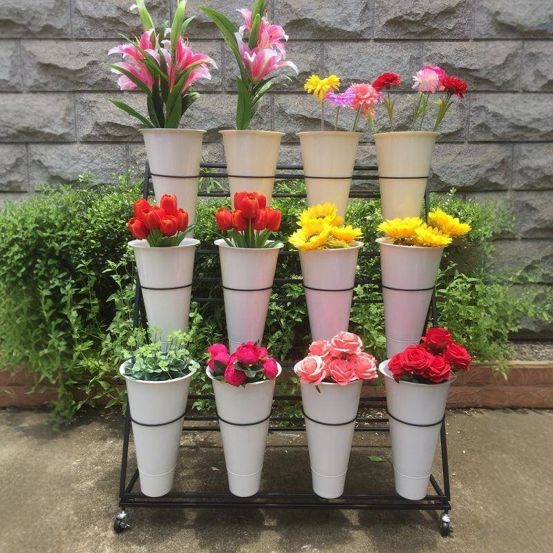 婚铁艺644花束摆摊落地架花店花架展示架卸鲜花桶摆放用庆品可拆