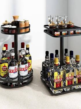 料架子置物厨房台品面37871调味架罐油盐酱醋调佐料收纳架旋转收