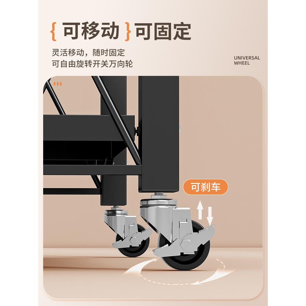 书架落地移动小新推层车F9766MH9可折叠置物架厅家用多书柜客收纳