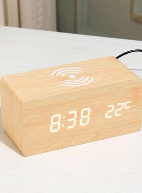 表多功能机无线电床手复古创意电子头时钟静74726音智能闹钟充夜