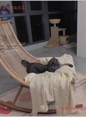 摇椅躺藤椅大花园阳台家用午睡椅人摇子懒人摇椅老人椅87851户外