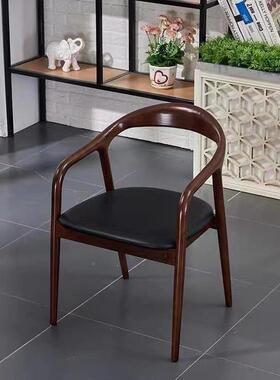 实特木手靠背老板椅橡木广岛46307椅总统椅休闲胶家用茶室餐厅舒