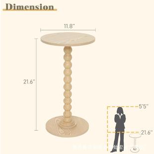 木边几圆实形桌小空间小饮料桌现代口音茶质几简约边YUF拆装木角