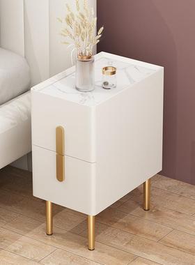 超窄床头17029现代简约卧室实床木边柜小型收纳柜轻奢岩板迷柜你