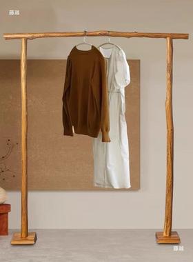 实落地式衣木帽架新中式原设计卧家用室XSO挂衣架服木装店展示架