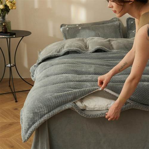 可拆洗面绒褥冬被被羽丝绒WY901001被芯被子双加厚保套暖春秋棉被