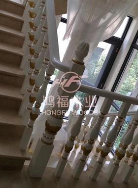 实木楼梯扶手护手栏起步44160柱靠墙手实木扶实扶木工程楼梯护栏