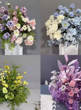 婚礼仿真路引花花婚31185庆道具台T台布婚置绢桌花礼堂成品花舞艺