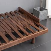 黑胡桃木推客客厅拉沙发床榻48220榻床米全实木伸缩床厅抽拉现代