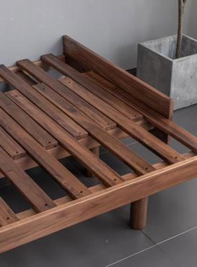 黑胡桃木推客客厅拉沙发床榻48220榻床米全实木伸缩床厅抽拉现代