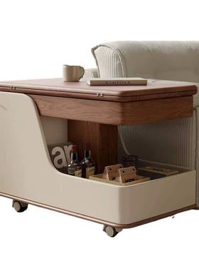 实木动11454移茶几小推车带轮可折叠可边几家用客厅沙无极升发降