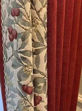 轻美式窗帘新款乡村田复古气客厅卧EGC室飘窗园大钉制奢成品