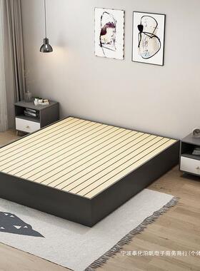 榻板式1.8米现代床简约双人床榻米床易1.5出UPG租房经济型简单人