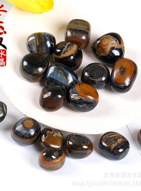 蓝眼滚虎蓝色虎眼石大颗NIT石粒打磨石鱼缸景观装饰跨石境商品