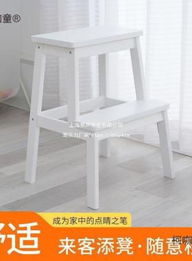 实木阶梯层凳踏层脚踏凳儿童垫脚凳厨房双脚凳二楼凳门口91770换