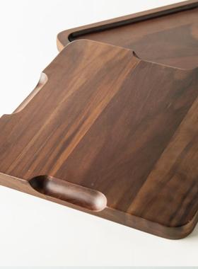 日式木质托盘茶高大档黑胡桃木茶托盘号62784正9方形托实木托盘2*