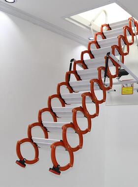 包安电装控动遥阁楼伸梯全自动家缩用隐形梯升降折叠梯伸拉梯9894