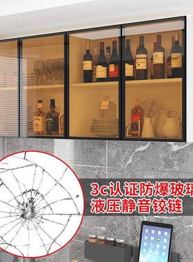 Tl厨a房吊柜璃柜壁挂玻式橱柜阳台卧物室浴室客厅卫86108生间储柜