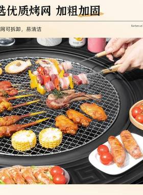 围炉煮桌庭功院烤户火炉木炭茶烧烤炉家用室内炭AL101308火炉取暖