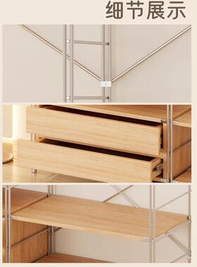 式开放式衣柜家落用地挂衣架卧日室简组易衣柜衣76376帽架合衣服