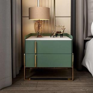 WXKK6049轻奢岩板床头柜现代简约床边柜烤漆卧室极简床头