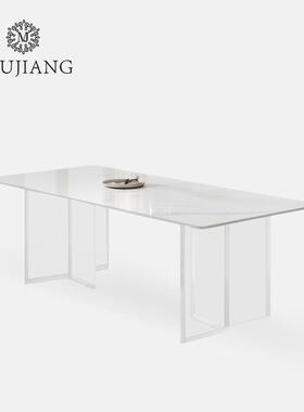 岩板餐桌用小户型新简约现代轻奢意式亚克家力餐桌椅组合M款RPCU5